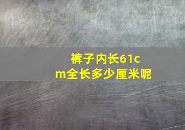 裤子内长61cm全长多少厘米呢