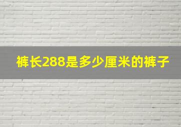 裤长288是多少厘米的裤子