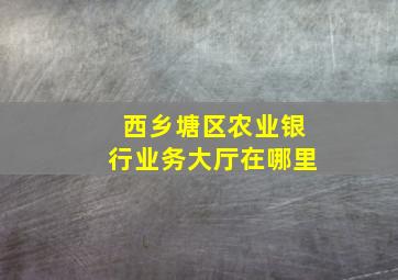 西乡塘区农业银行业务大厅在哪里