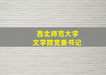 西北师范大学文学院党委书记