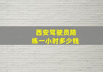 西安驾驶员陪练一小时多少钱