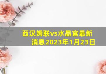 西汉姆联vs水晶宫最新消息2023年1月23日