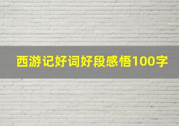 西游记好词好段感悟100字