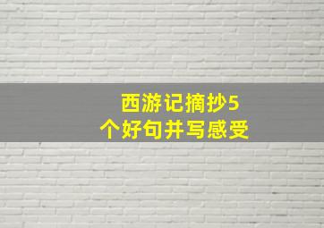 西游记摘抄5个好句并写感受