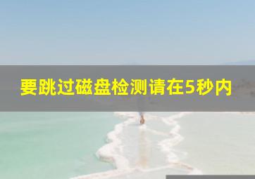 要跳过磁盘检测请在5秒内