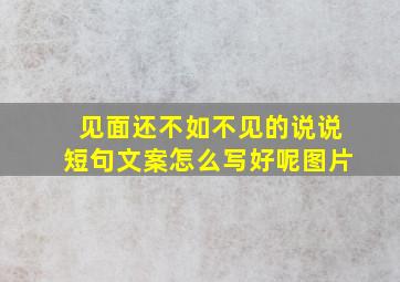 见面还不如不见的说说短句文案怎么写好呢图片