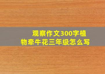 观察作文300字植物牵牛花三年级怎么写