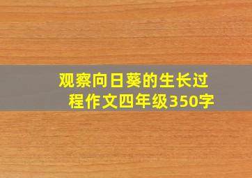 观察向日葵的生长过程作文四年级350字