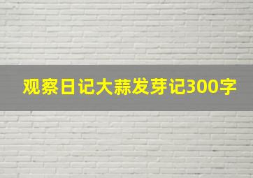 观察日记大蒜发芽记300字