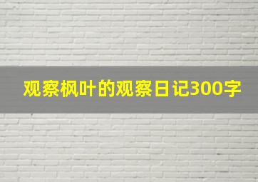 观察枫叶的观察日记300字