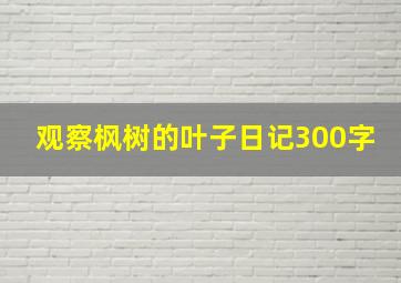 观察枫树的叶子日记300字