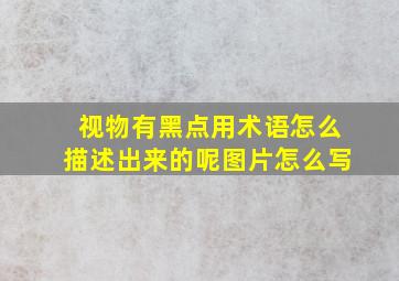 视物有黑点用术语怎么描述出来的呢图片怎么写