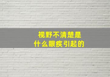 视野不清楚是什么眼疾引起的