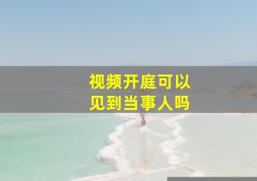 视频开庭可以见到当事人吗