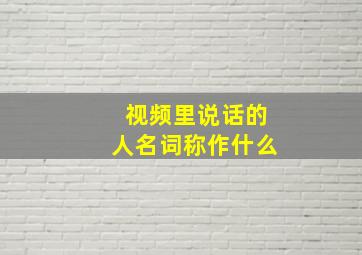 视频里说话的人名词称作什么