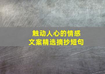 触动人心的情感文案精选摘抄短句