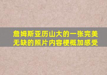 詹姆斯亚历山大的一张完美无缺的照片内容梗概加感受