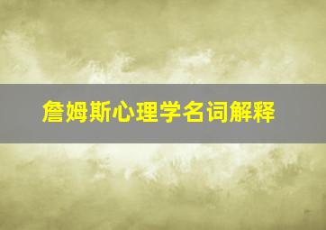 詹姆斯心理学名词解释