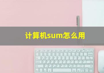 计算机sum怎么用