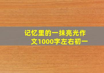 记忆里的一抹亮光作文1000字左右初一