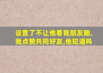 设置了不让他看我朋友圈,我点赞共同好友,他知道吗