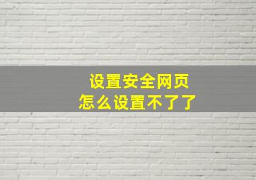 设置安全网页怎么设置不了了