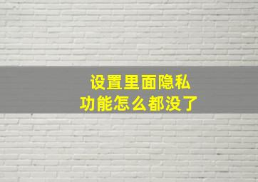 设置里面隐私功能怎么都没了