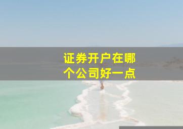 证券开户在哪个公司好一点