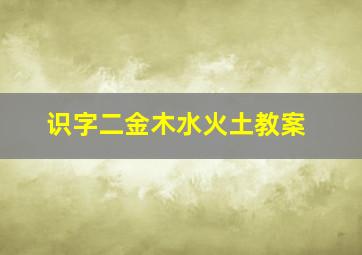 识字二金木水火土教案