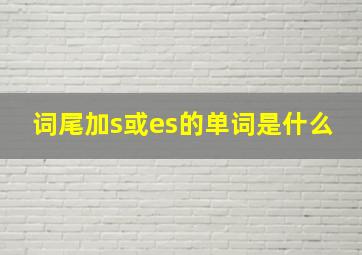 词尾加s或es的单词是什么