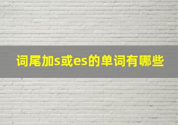 词尾加s或es的单词有哪些