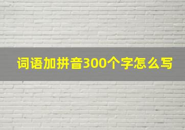 词语加拼音300个字怎么写