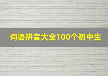 词语拼音大全100个初中生