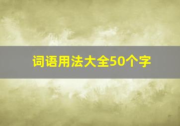 词语用法大全50个字