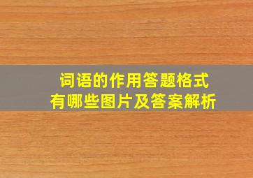 词语的作用答题格式有哪些图片及答案解析