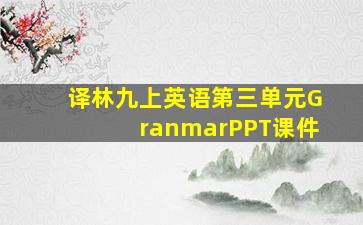 译林九上英语第三单元GranmarPPT课件