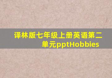 译林版七年级上册英语第二单元pptHobbies