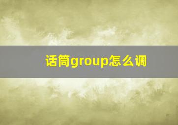 话筒group怎么调