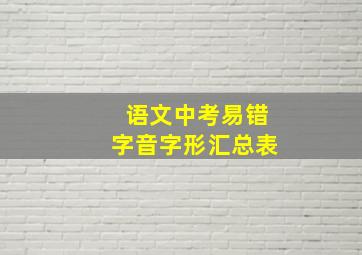 语文中考易错字音字形汇总表