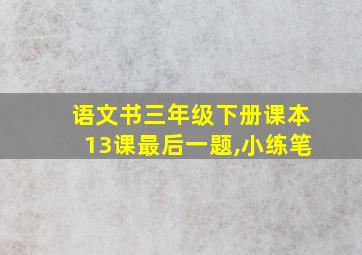 语文书三年级下册课本13课最后一题,小练笔