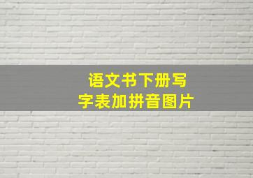 语文书下册写字表加拼音图片