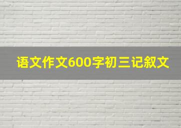 语文作文600字初三记叙文