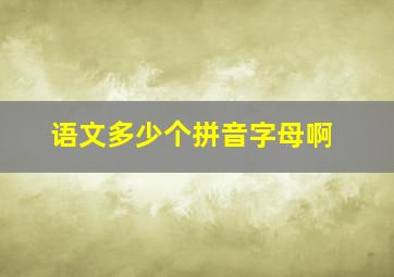 语文多少个拼音字母啊