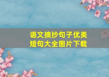 语文摘抄句子优美短句大全图片下载