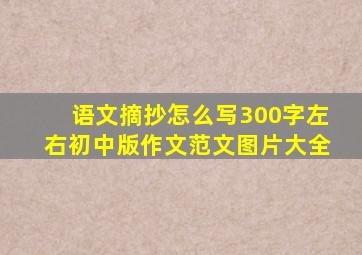 语文摘抄怎么写300字左右初中版作文范文图片大全