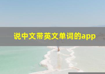 说中文带英文单词的app