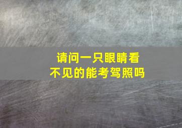 请问一只眼睛看不见的能考驾照吗