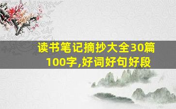 读书笔记摘抄大全30篇100字,好词好句好段