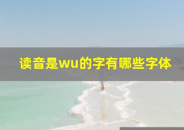 读音是wu的字有哪些字体