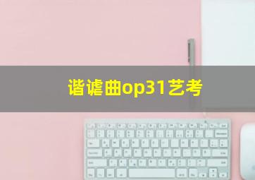 谐谑曲op31艺考